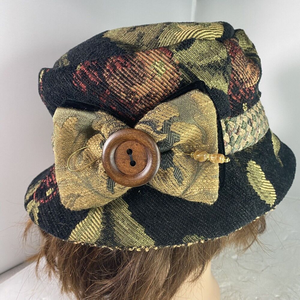 Roaring 20's HAT by Rakhmanina Hand Crafted Large Bow